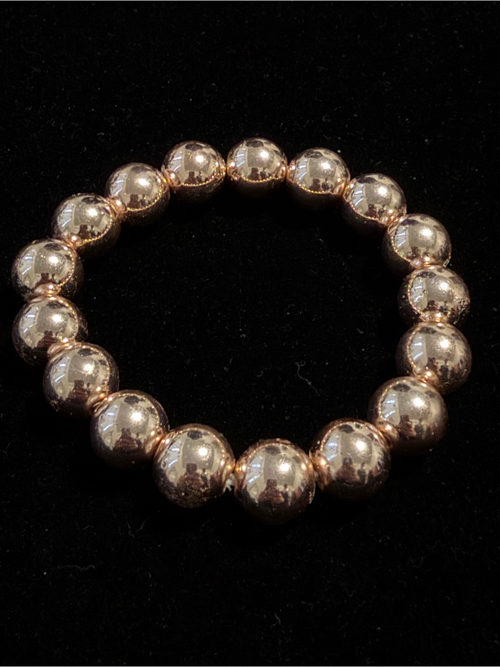 Peach Hematite Beaded Stretch Bracelet